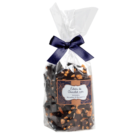 FOSSIER Éclat de chocolat noir, amandes, noisettes & macadamia FOSSIER Éclat de chocolat noir, amandes, noisettes & macadamia