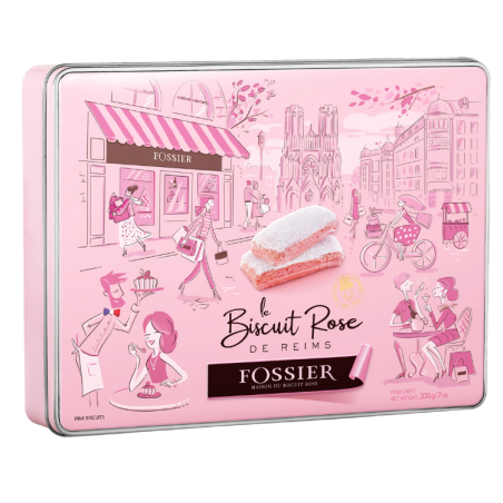 FOSSIER - Boîte Métal Biscuit Rose : Art de vivre à la rémoise FOSSIER - Boîte Métal Biscuit Rose : Art de vivre à la rémoise