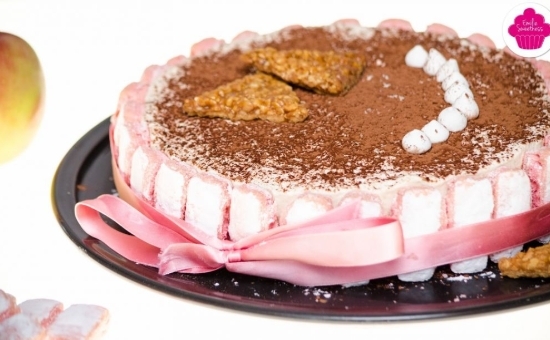 Entremets pommes caramel et Biscuits Roses