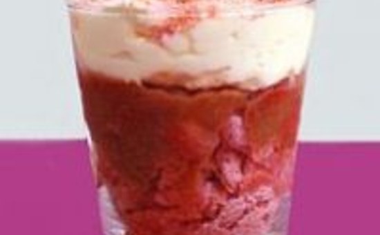 Trifle rhubarbe et chocolat blanc