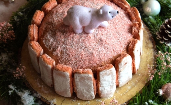 Gâteau de Noël au champagne, Biscuits Roses de Reims et crème de marrons