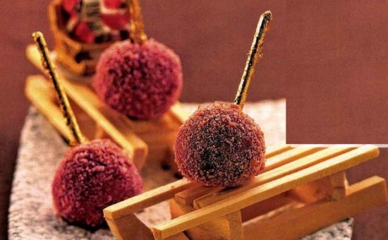 Bonbons de Noël aux griottes et Biscuits Roses de Reims