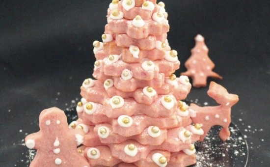 Sapin 3D Sablés à la poudre de Biscuits Roses de Reims
