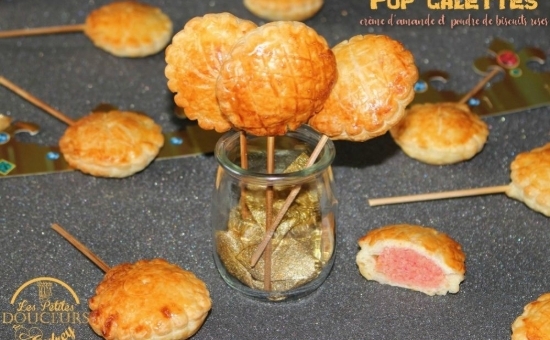 Pop galettes (crème d'amande et poudre de Biscuits Roses)