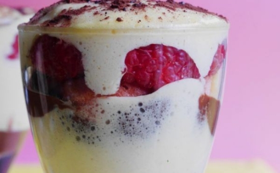 Tiramisu chocolat framboise Biscuits Roses de Reims