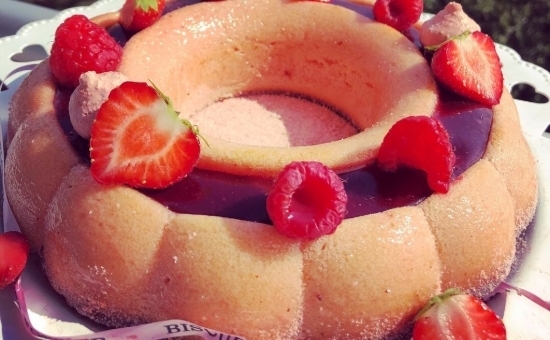 Cake citron avec insert framboise & Biscuits Roses de Reims