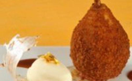 Poire rôtie au Biscuit Rose et Pain d'épices