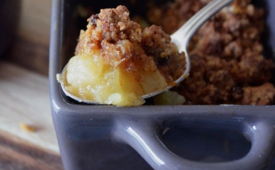 Crumble pomme / poire au pain d'épices aux écorces d’orange confites