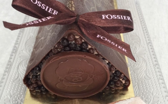 Bûche chocolat / poire & Biscuits Roses de Reims