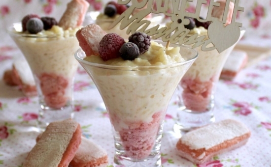 Riz au lait d’amandes et Biscuits Roses de Reims