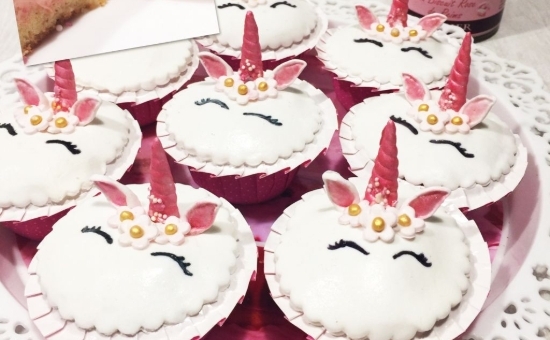 Cupcakes licornes à la pâte à tartiner au Biscuit Rose