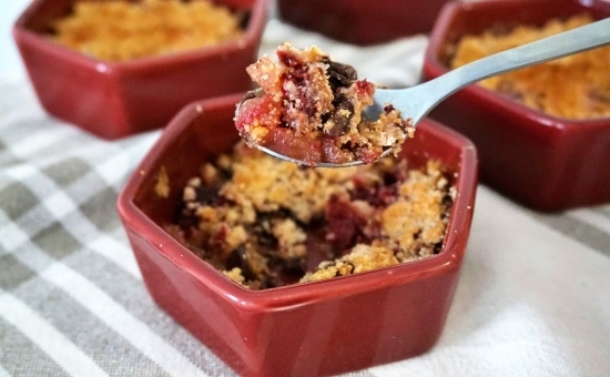 Crumbles pomme framboise chocolat Biscuits Roses