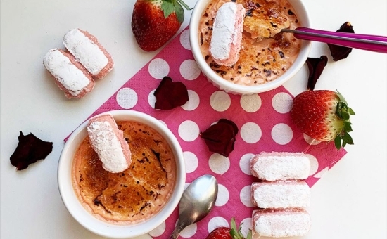 Crème brulée au Biscuit Rose