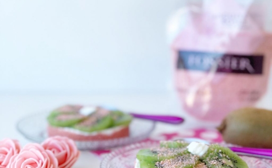 Tartelettes roses au kiwi
