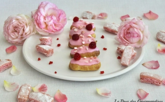 Minis éclairs à la framboise et au Biscuit Rose