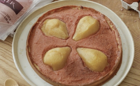 Tarte poire et Biscuit Rose