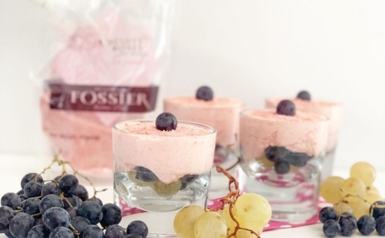 Verrine mascarpone Biscuit Rose et raisins