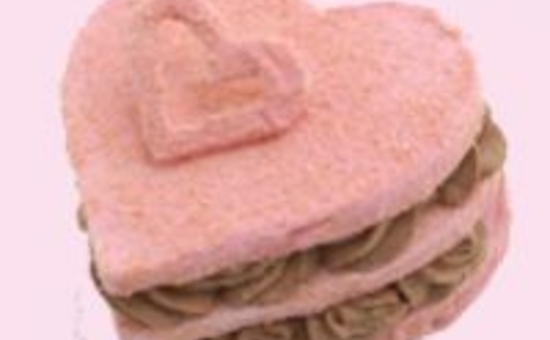 Coeur Saint Valentin rose au chocolat
