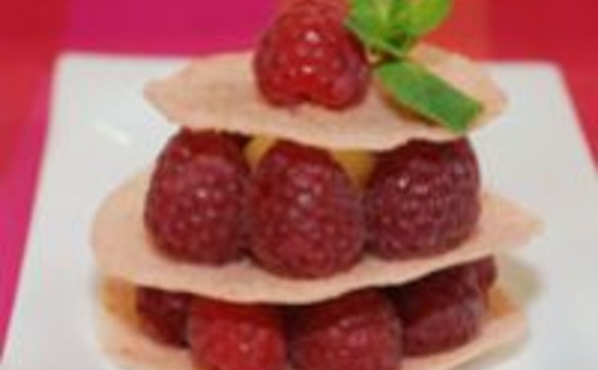 Mille feuilles aux Biscuits Roses Fossier et framboises
