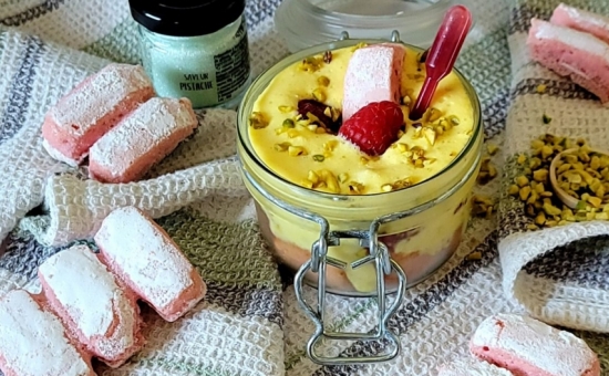 Tiramisu framboise et pistache